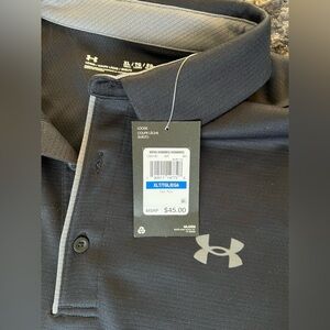 Under Armour Men's Black Polo Sz XLT NWT
